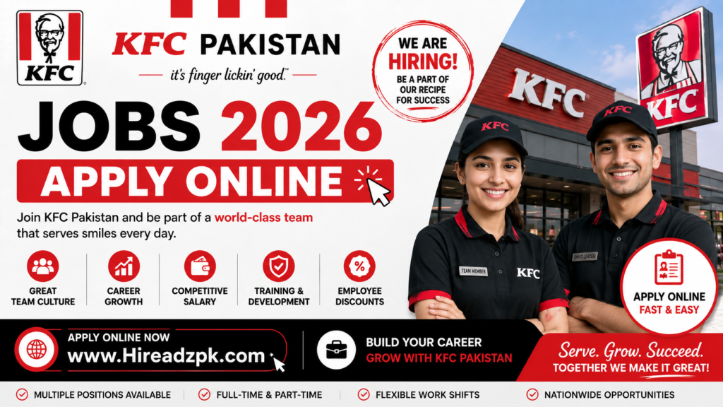 KFC Pakistan Jobs 2026 – Male & Female | Apply Online