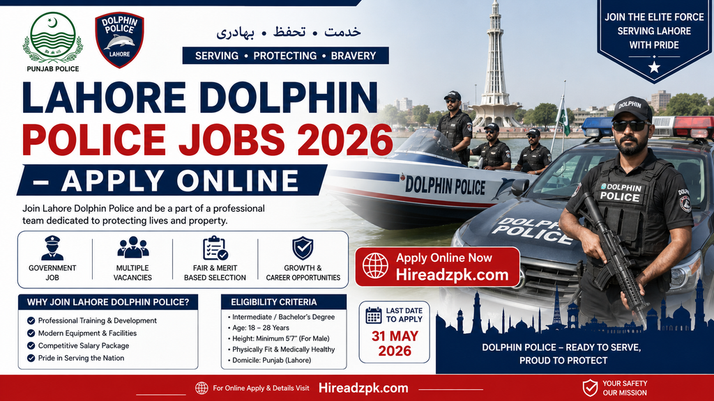 Lahore Dolphin Police Jobs 2026 | Latest Vacancies – Apply Now | Hireadzpk.com