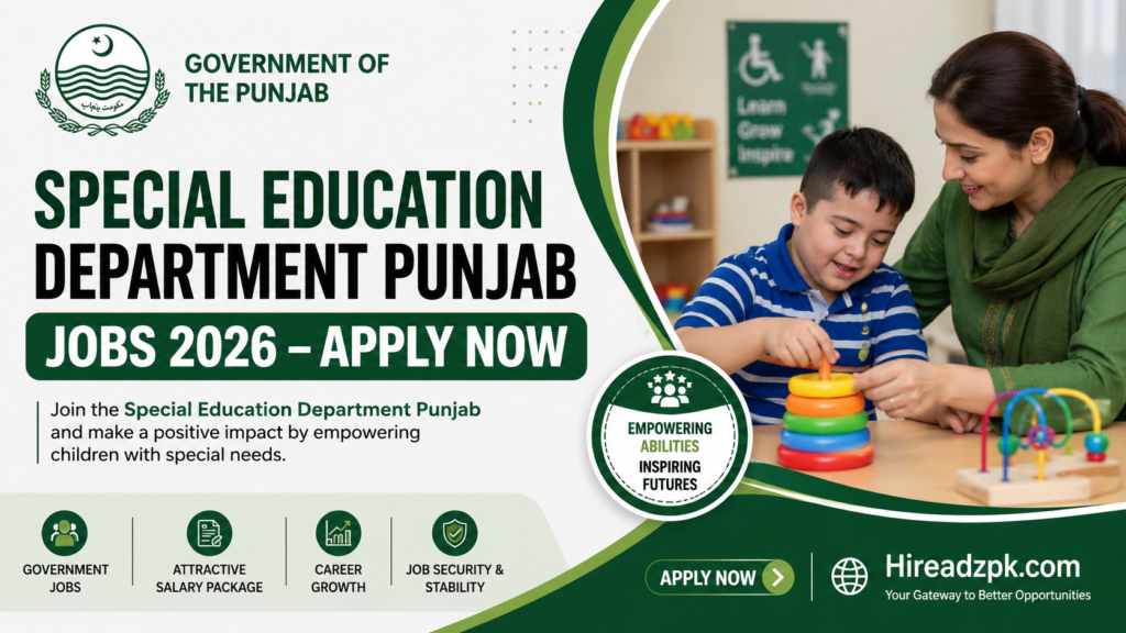 Special Education Department Punjab Jobs 2026 – Latest Punjab Govt Jobs Advertisement | Apply Now