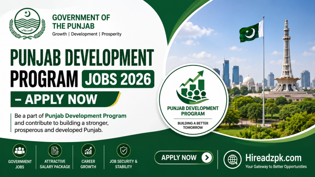 Punjab Development Program Jobs 2026 – Latest Govt Vacancies | Apply Online