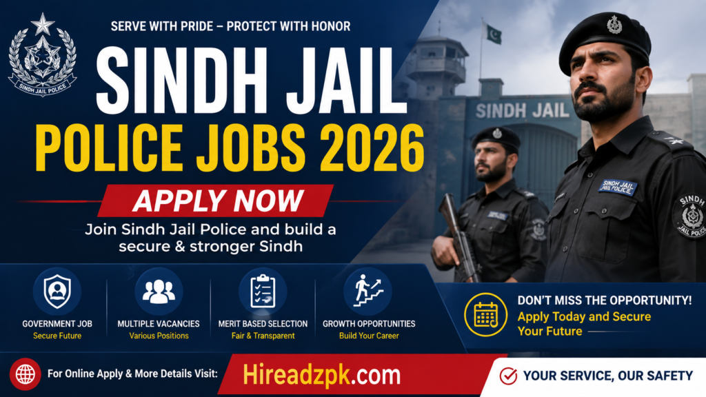 Sindh Jail Police Jobs 2026 – Apply Online 1500+ Vacancies | Online Registration