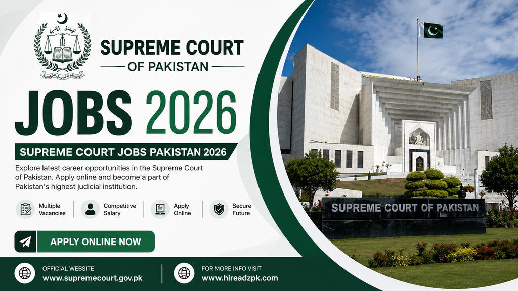 Supreme Court Jobs Pakistan 2026-Latest Vacancies& Apply Online