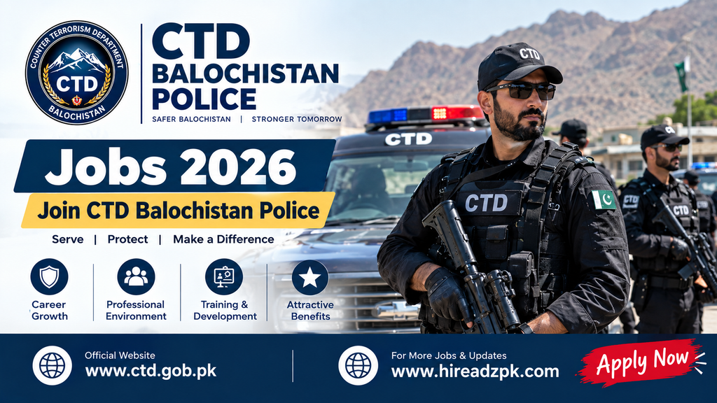 CTD Balochistan Police Jobs 2026 – Apply Online | Male & Female