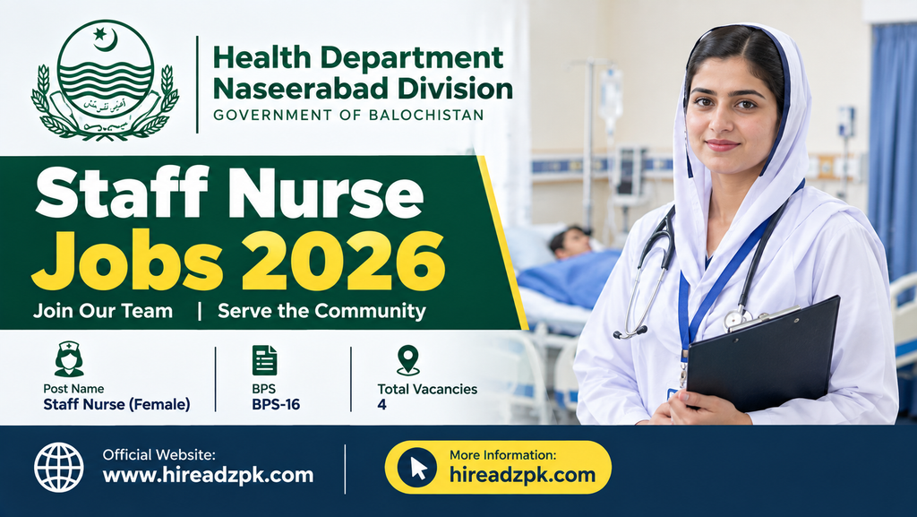 Health Department Naseerabad Staff Nurse Jobs 2026 – Online Apply