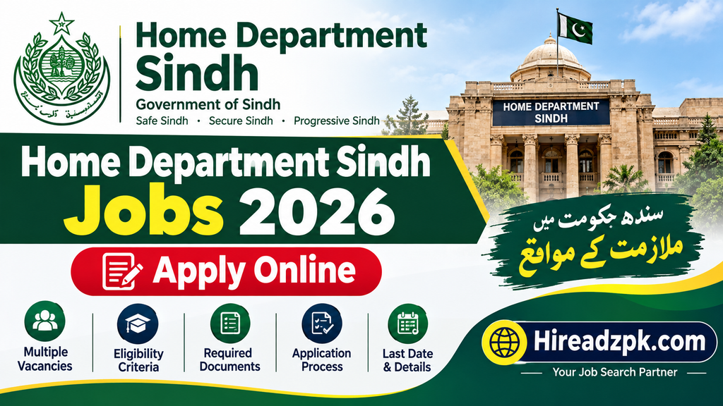 Home Department Sindh Jobs 2026 – Latest Sindh Government Careers | Apply Online